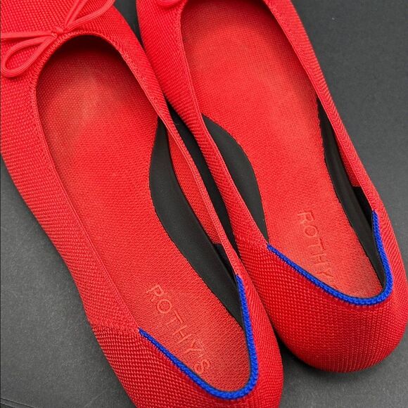 Rothy's Glamour Red Ballet Flats with Bow Size 10 - Picture 7 of 8